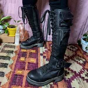 Current mood obsidian pocket combat boots